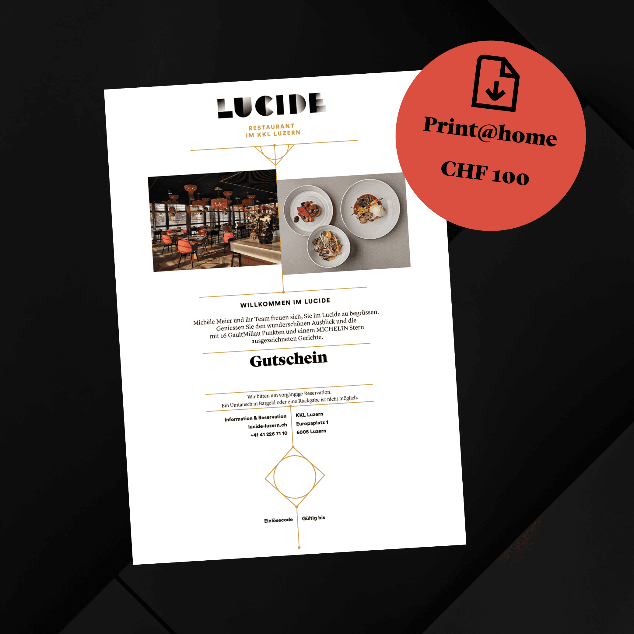 Image illustrating product: print@home Lucide Guschein CHF 100