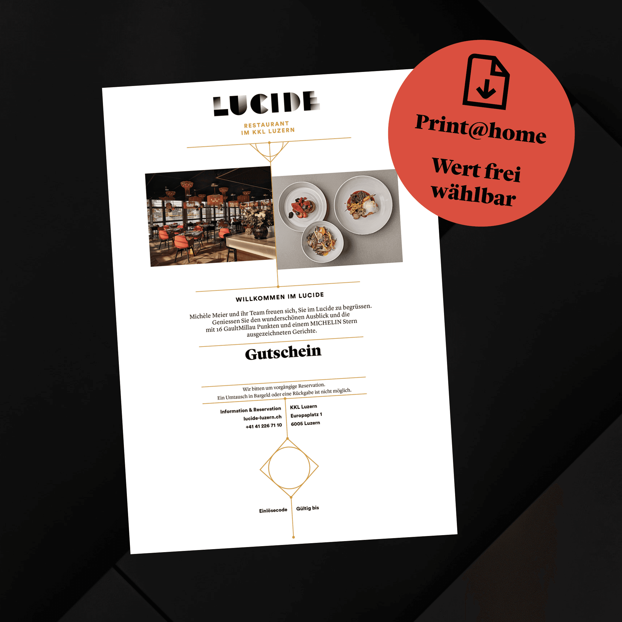 Image illustrating product: print@home Lucide Gutschein Wunschbetrag